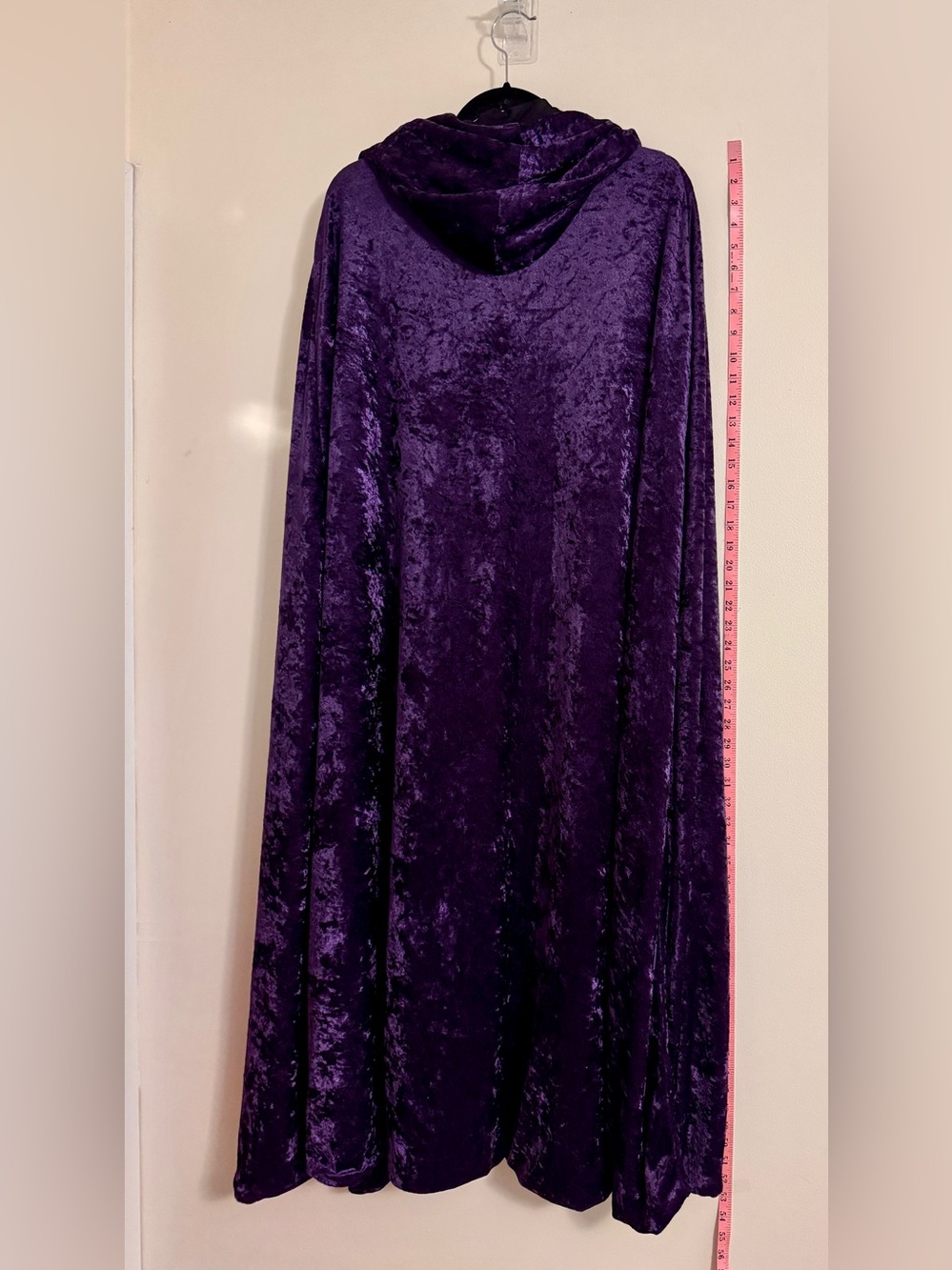 Purple Velvet Hooded Maxi Cape